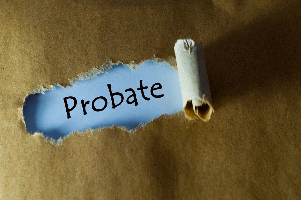 torn paper with word probate