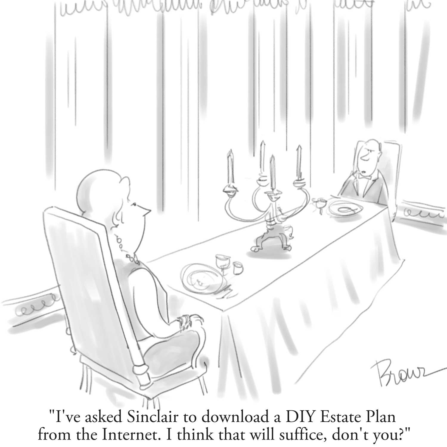 DIY estate plans cartoon