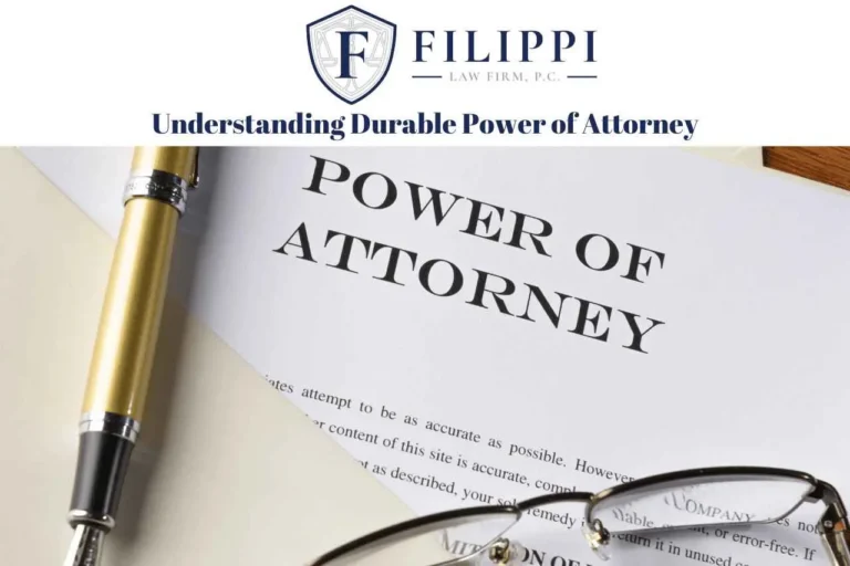 Legal document titled "Power of Attorney" with a gold pen and eyeglasses on a desk.