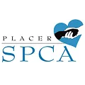 Logo of Placer SPCA featuring a stylized black dog silhouette inside a blue heart shape.