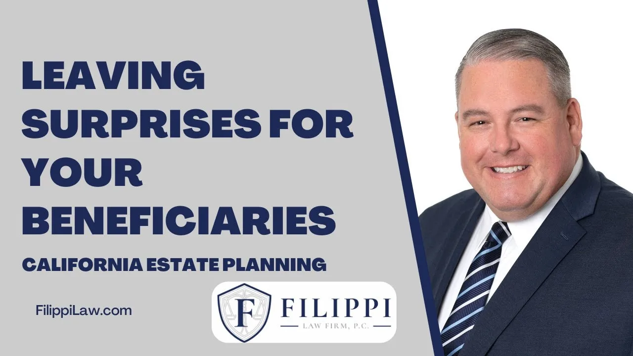 Professional headshot of a man in a suit beside text about California estate planning.
