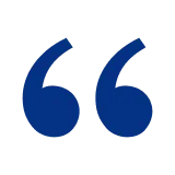 Blue double quotation mark symbol on a transparent background.
